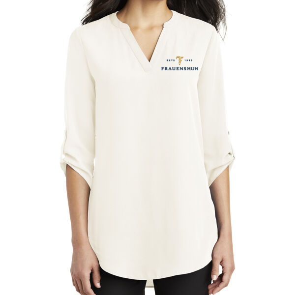 Port Authority Ladies 3/4 Sleeve Tunic Blouse  - Embroidered Logo Thumbnail