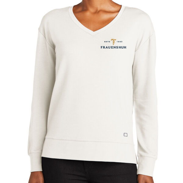 OGIO Ladies Luuma Flex Long Sleeve V-neck - Embroidered Logo Thumbnail