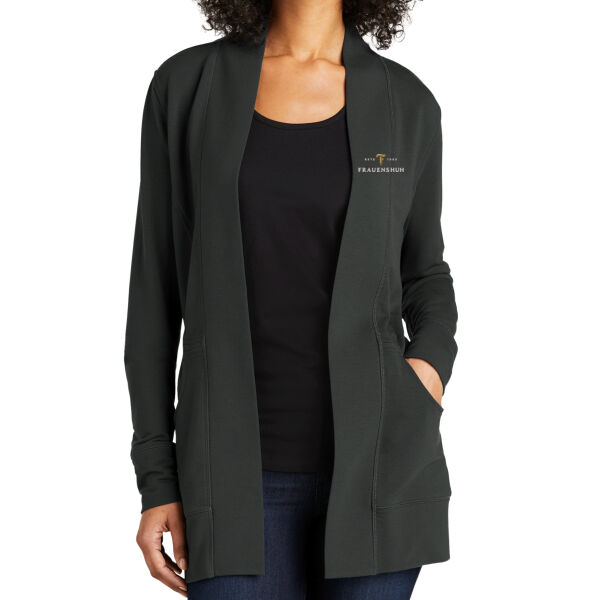 Port Authority Ladies Micro Terry Cardigan - Embroidered Logo Thumbnail