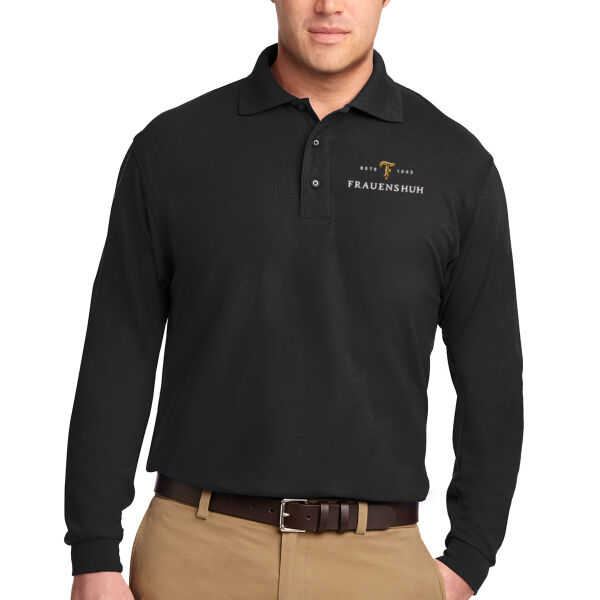 Port Authority Tall Silk Touch Long Sleeve Polo - Embroidered Logo Thumbnail