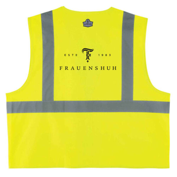 GloWear 8225Z Solid Hi-Vis Safety Vest - Type R, Class 2, Standard, Zipper - Sublimated Logo Thumbnail