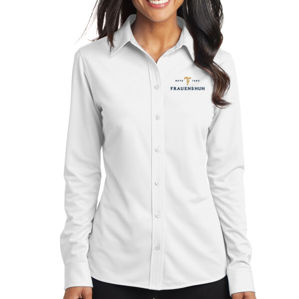 Port Authority Ladies Dimension Knit Dress Shirt - Embroidered Logo Thumbnail