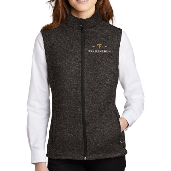 Port Authority Ladies Sweater Fleece Vest - Embroidered Logo Thumbnail