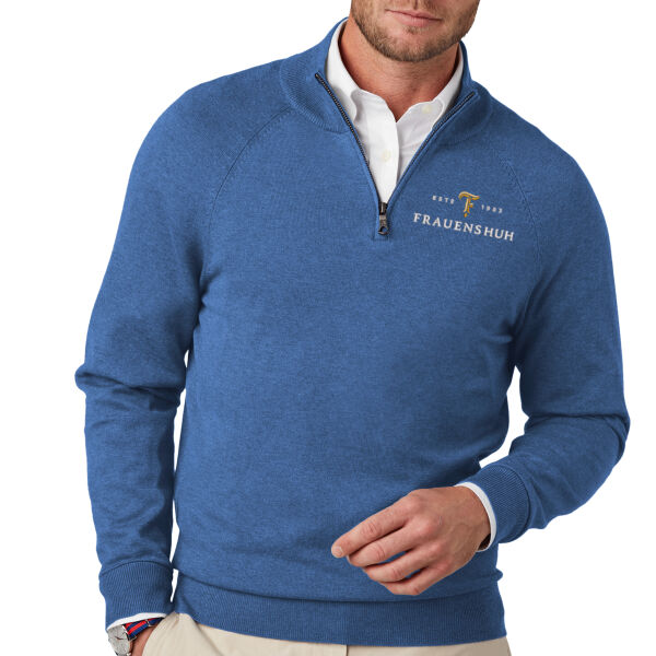 Brooks Brothers Cotton Stretch 1/4 Zip - Embroidered Logo Thumbnail